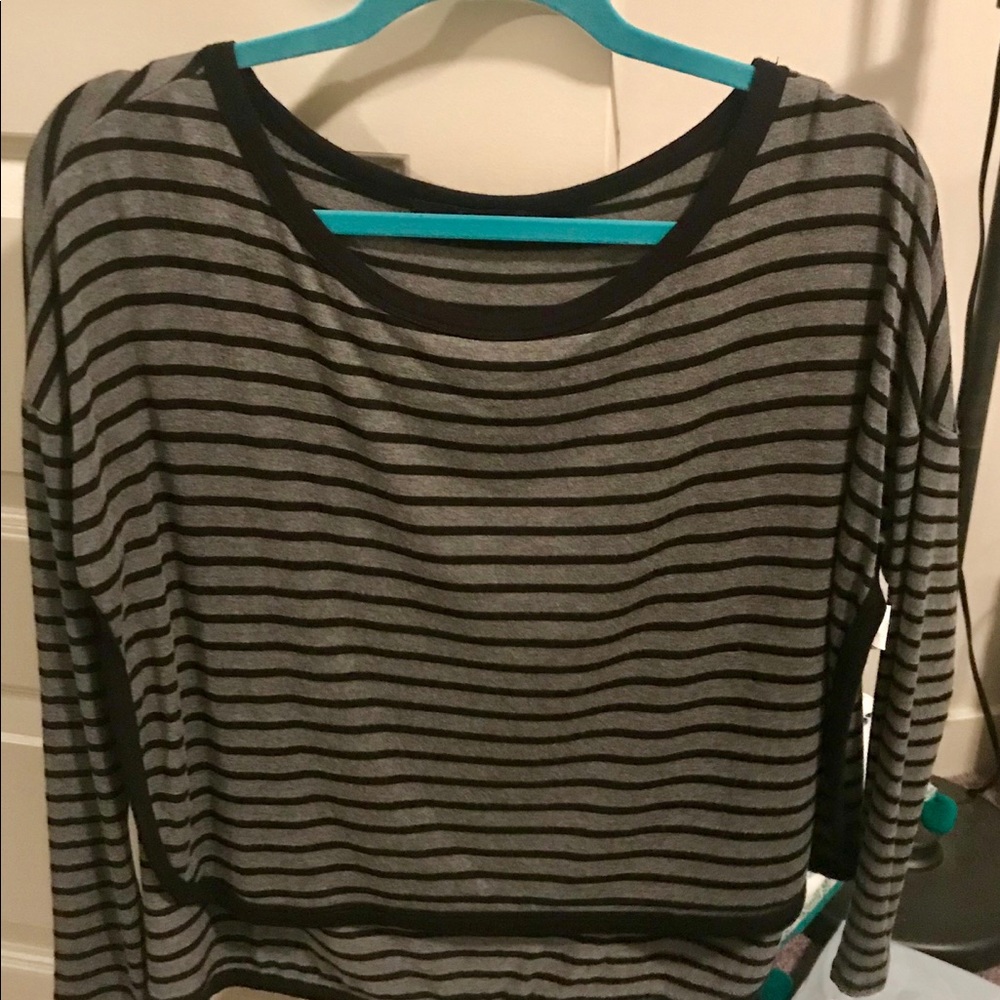 Black and grey striped blouse